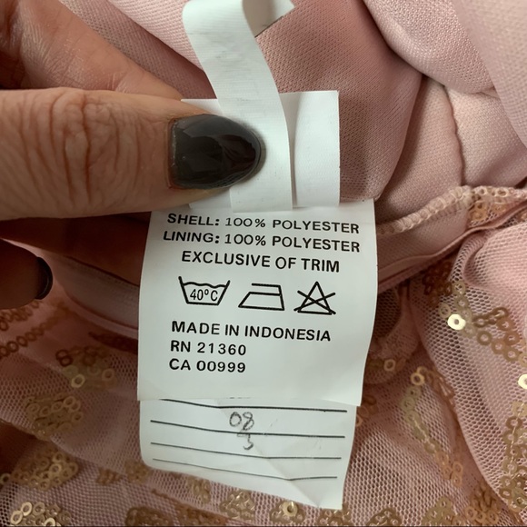 Angelina Faccenda 20475 - Blush Sequin Floor Length Dress Keyhole Back - size 4 - Picture 12 of 13